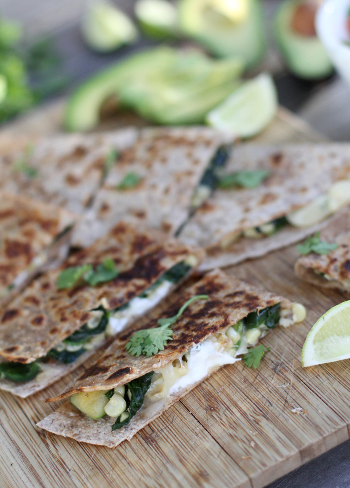 Vegetable and Goat Cheese Quesadillas