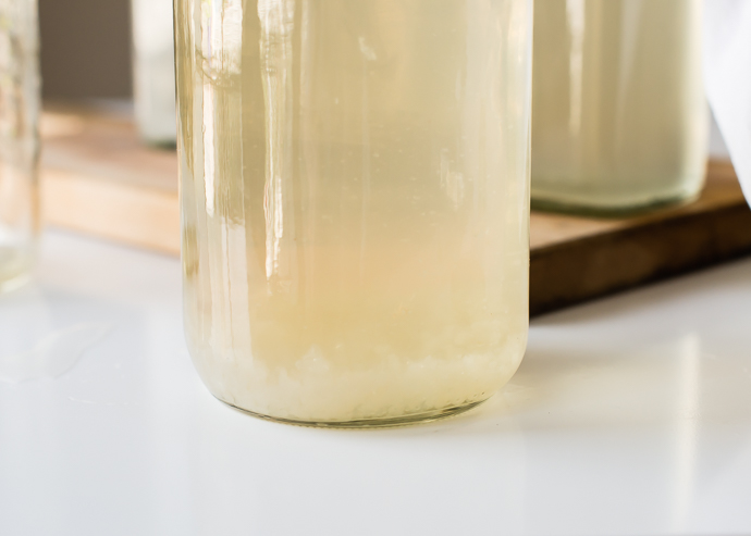 kefir grains in jar with water