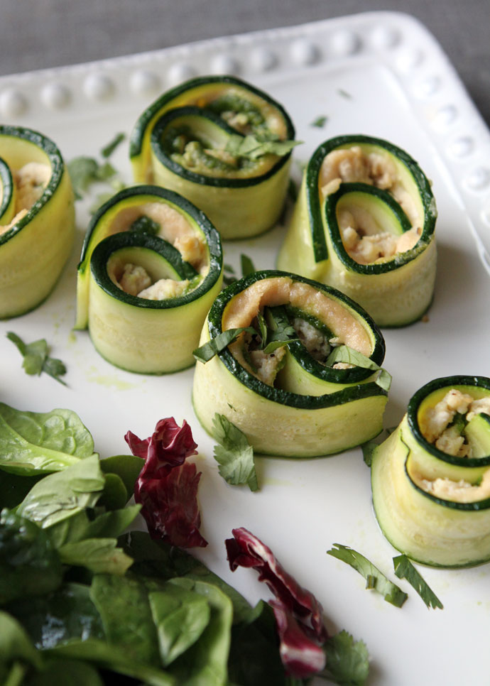 Pesto Zucchini Roll-Ups from For The Love Of 