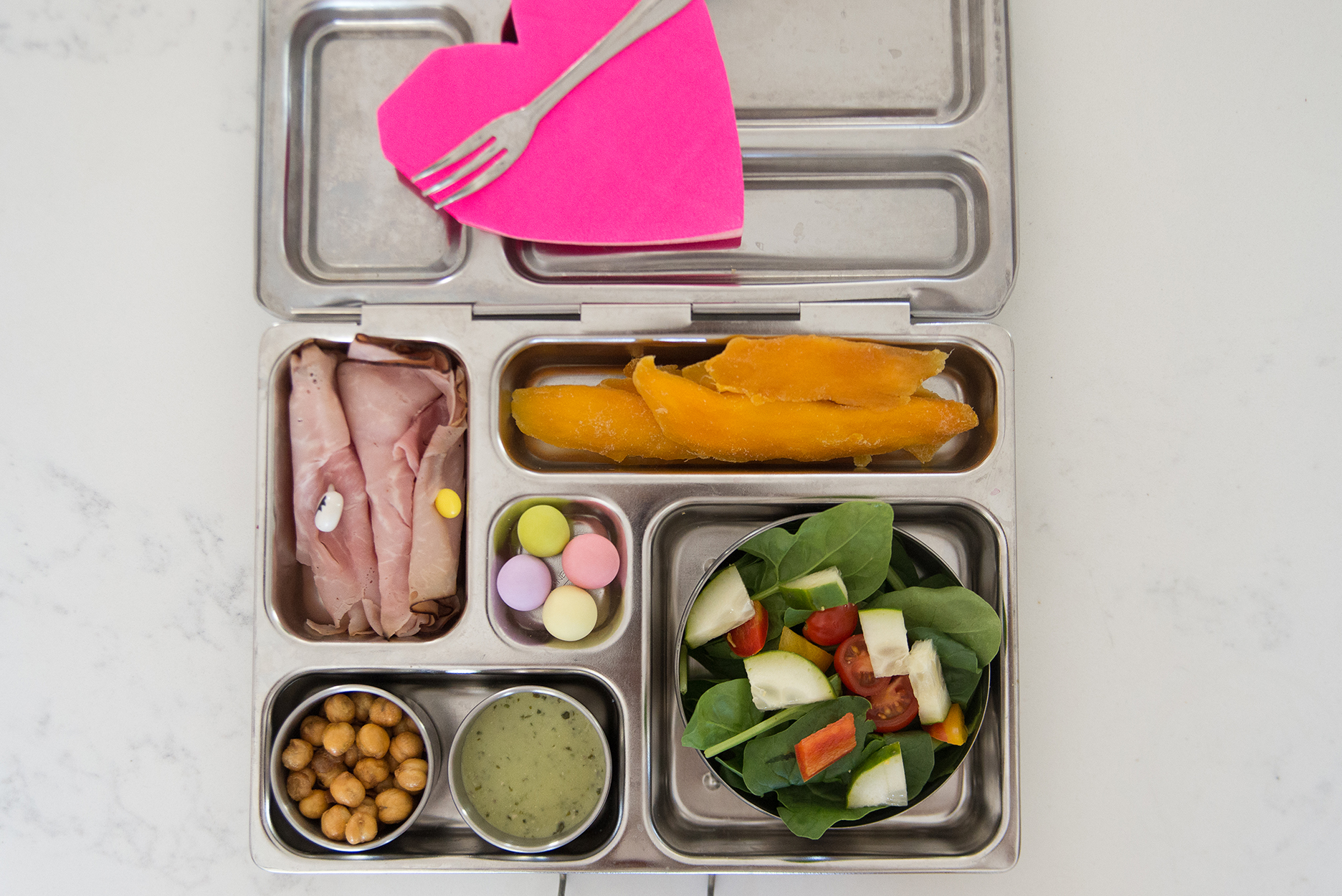 kids lunch in a stainless steel bento box