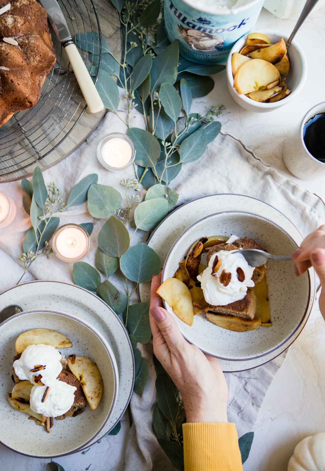 chai pound cake with Tillamook ice cream on top