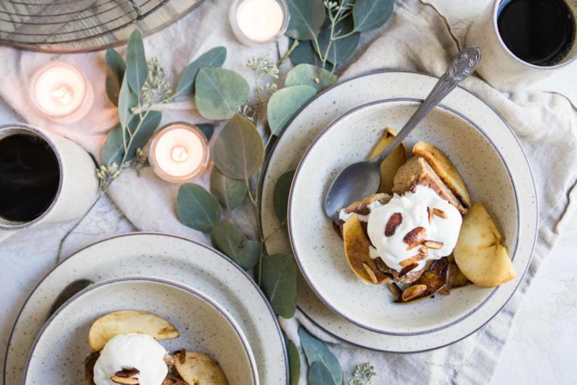 chai bundt cake with Tillamook ice cream on top