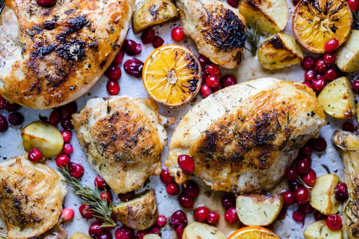 Sheet Pan Cranberry Chicken and Potatoes