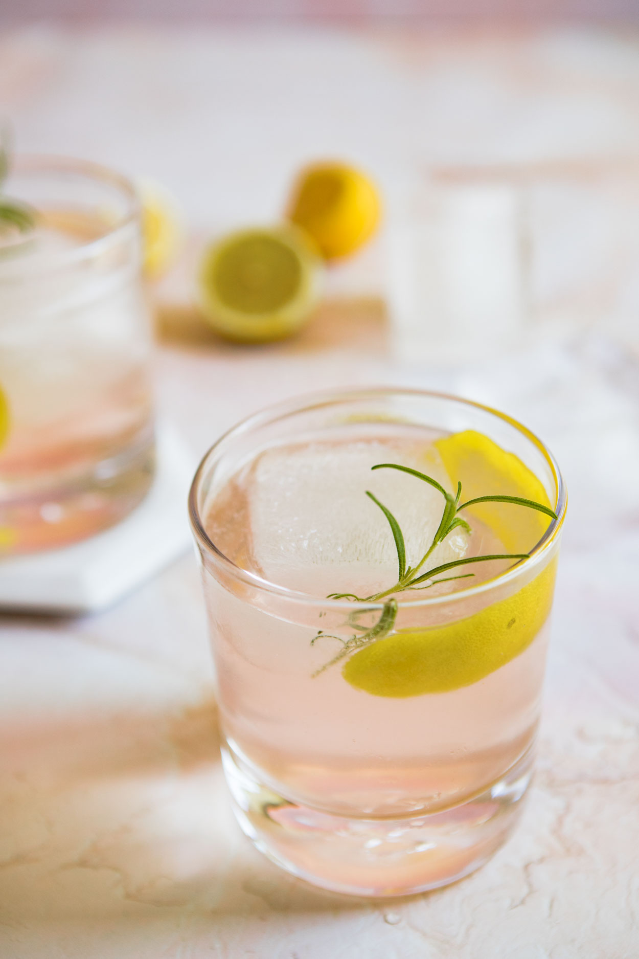 top down view of gin grapefruit cocktail