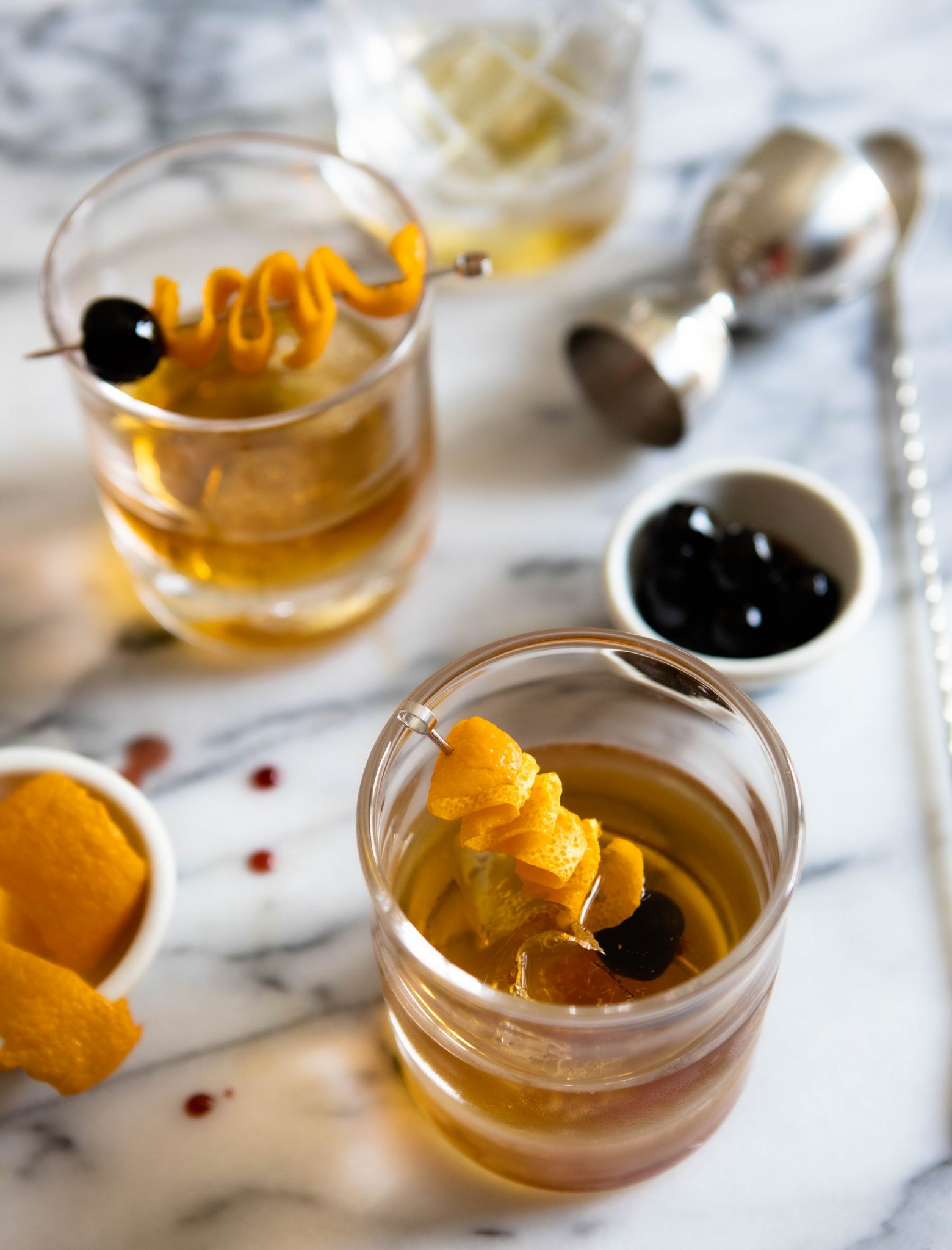 two maple whiskey cocktails