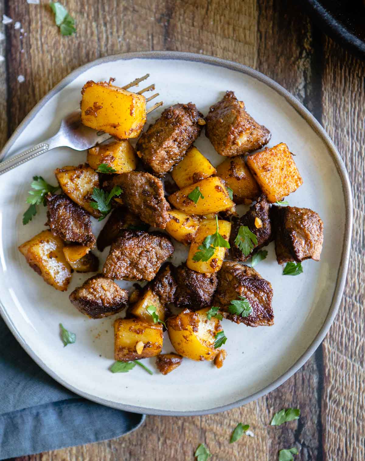 sirloin tip and garlic butter potatoes 