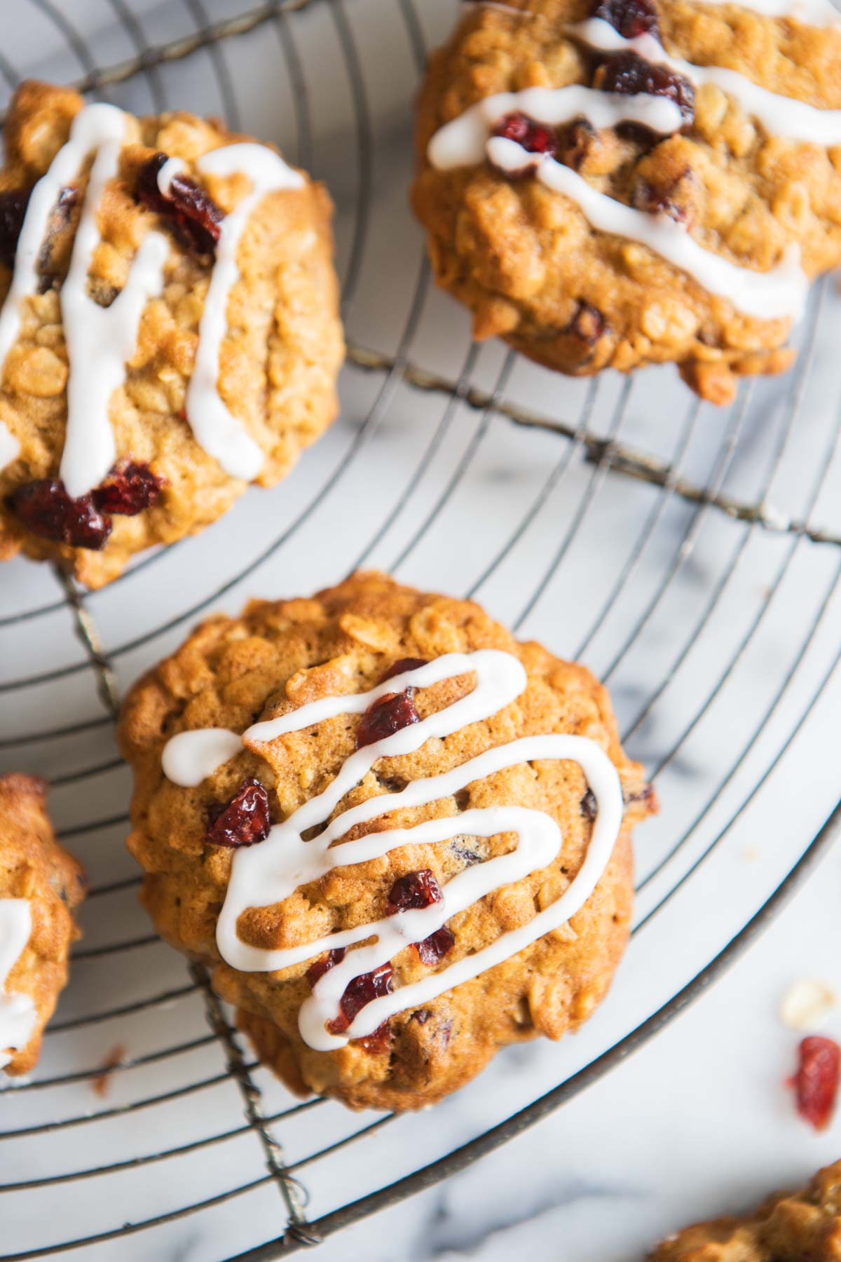 maple glazed cookies on a wire rack