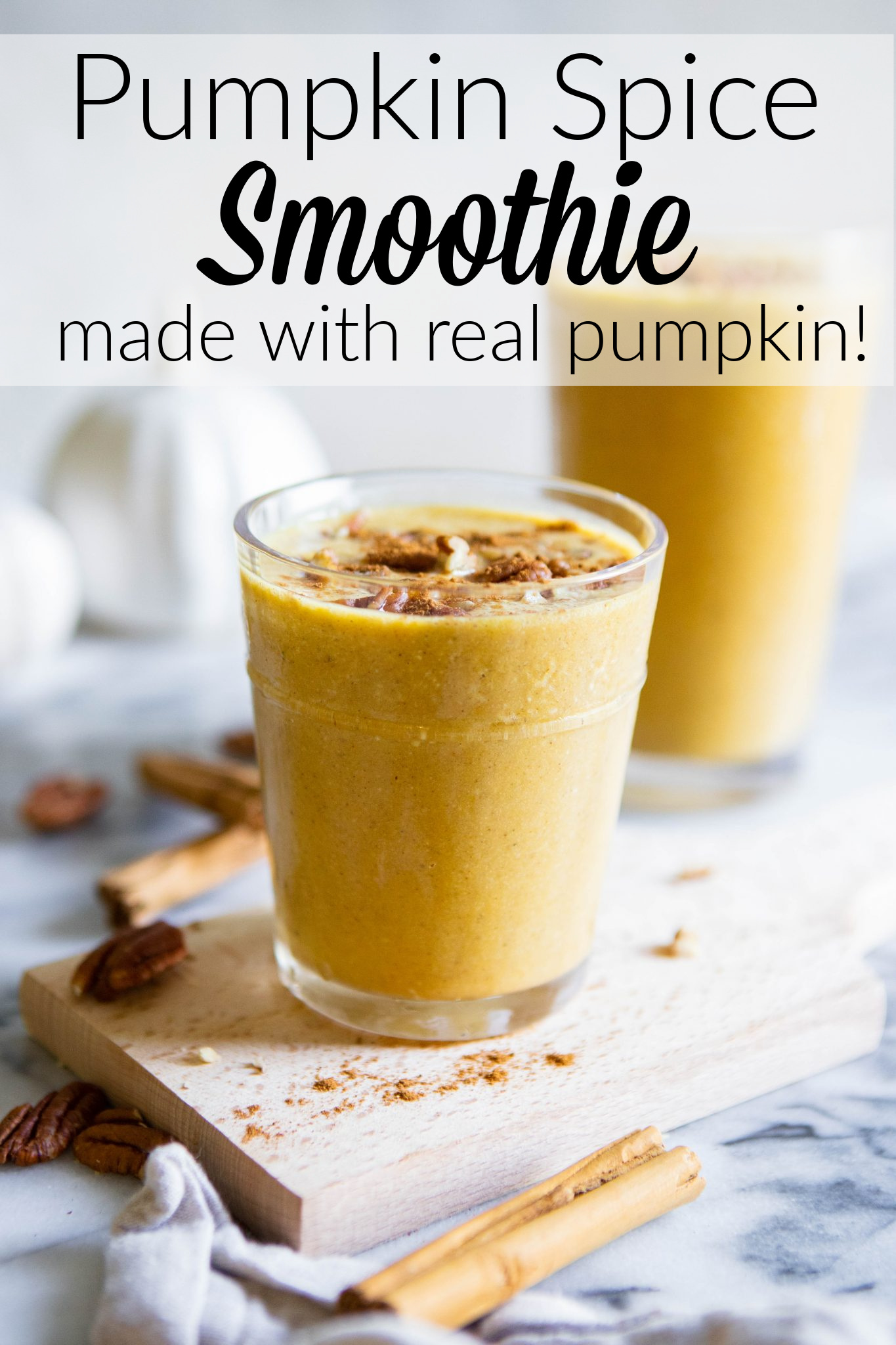 Pumpkin Spice Smoothie (Made With Real Pumpkin!)