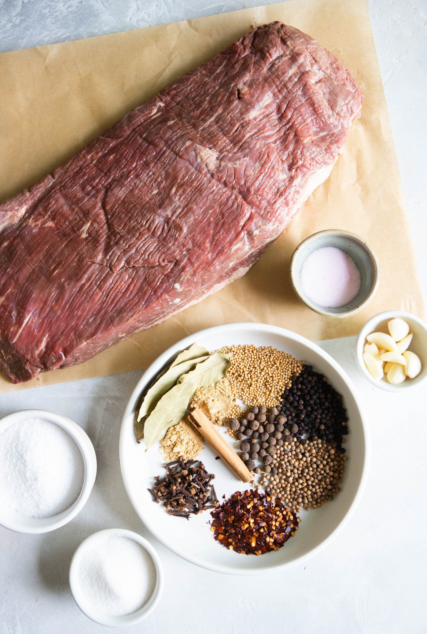 ingredients to make homemade corned beef brine 