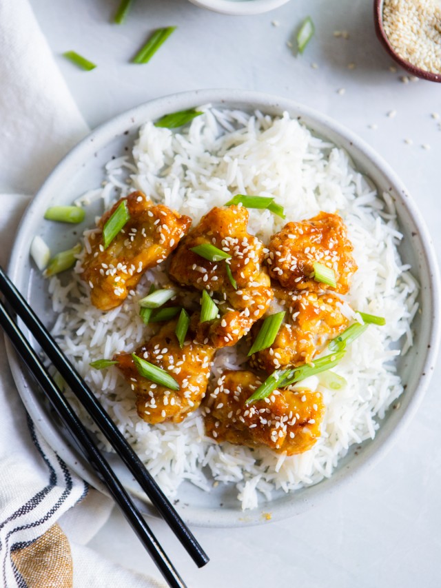 Crispy Breaded Air Fryer Orange Chicken