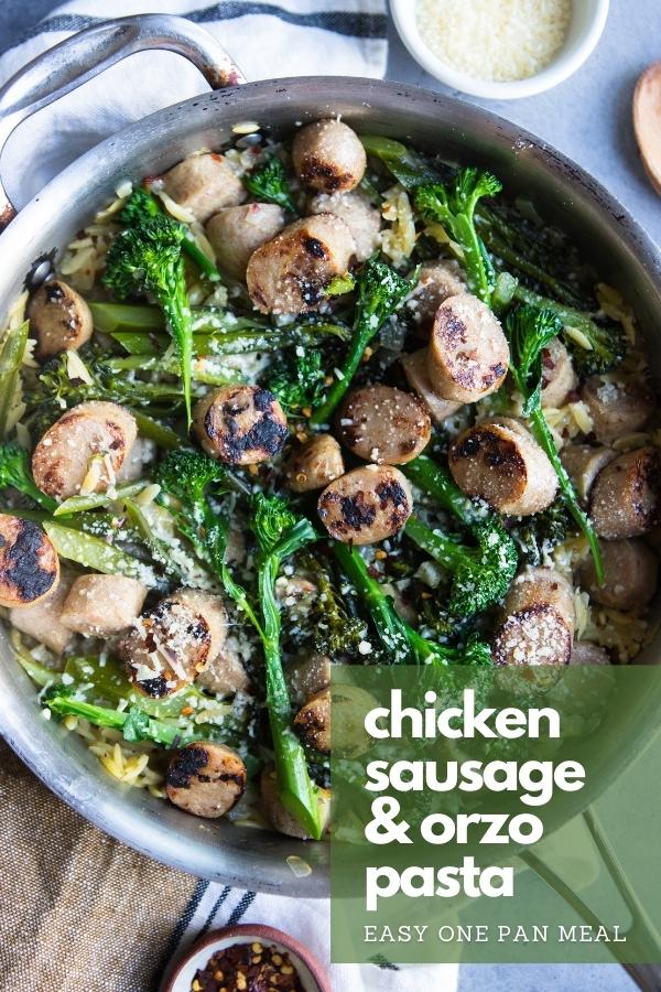 Apple Chicken Sausage Recipe with Orzo Pasta Howe We Live