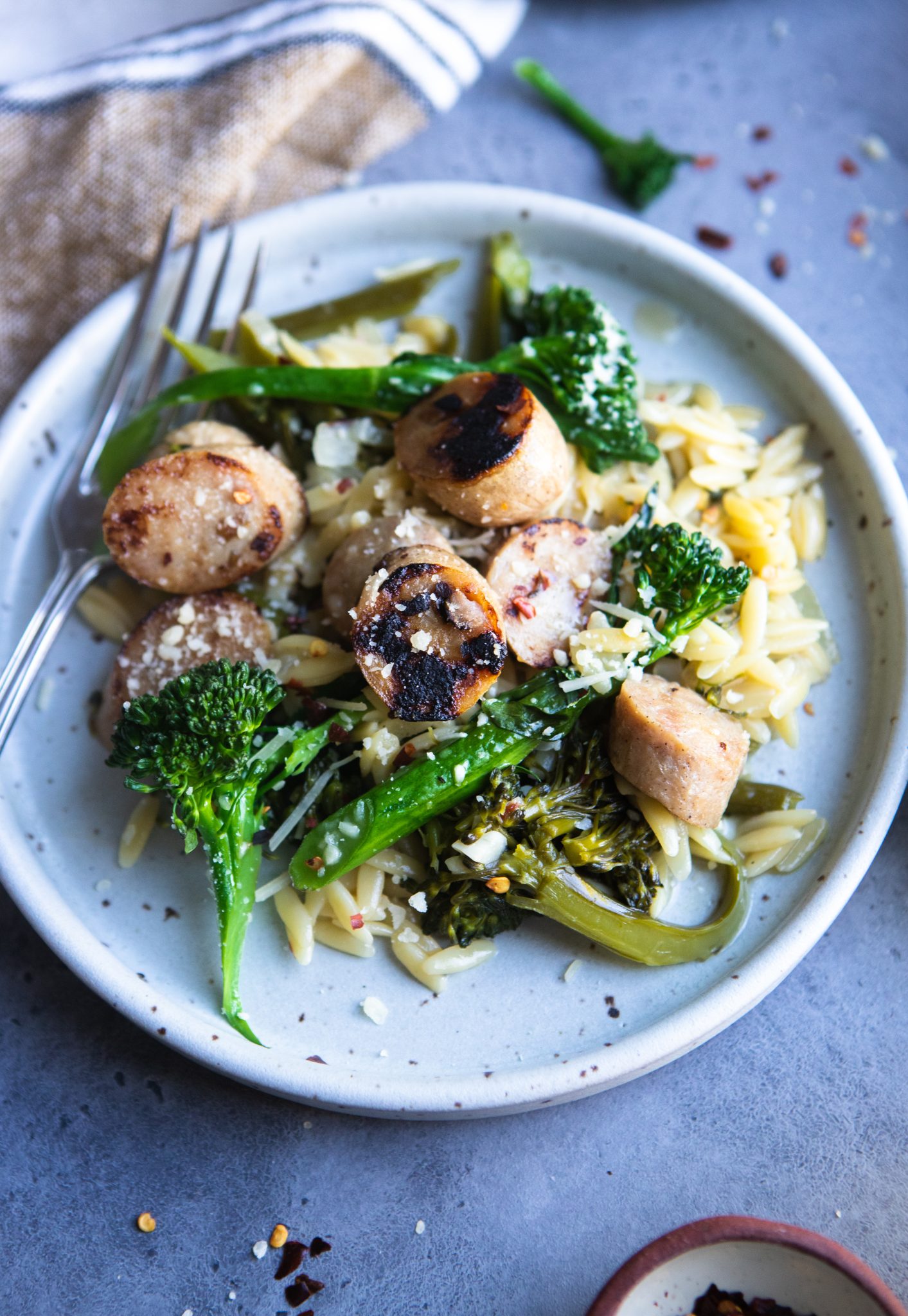 One Pan Chicken Sausage Orzo 