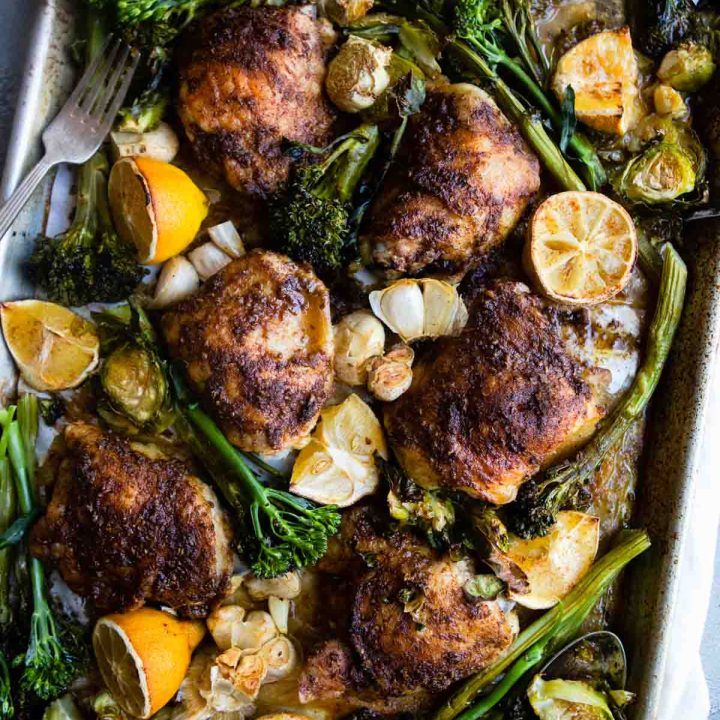 Sheet Pan Chicken Thighs and Veggies - Howe We Live