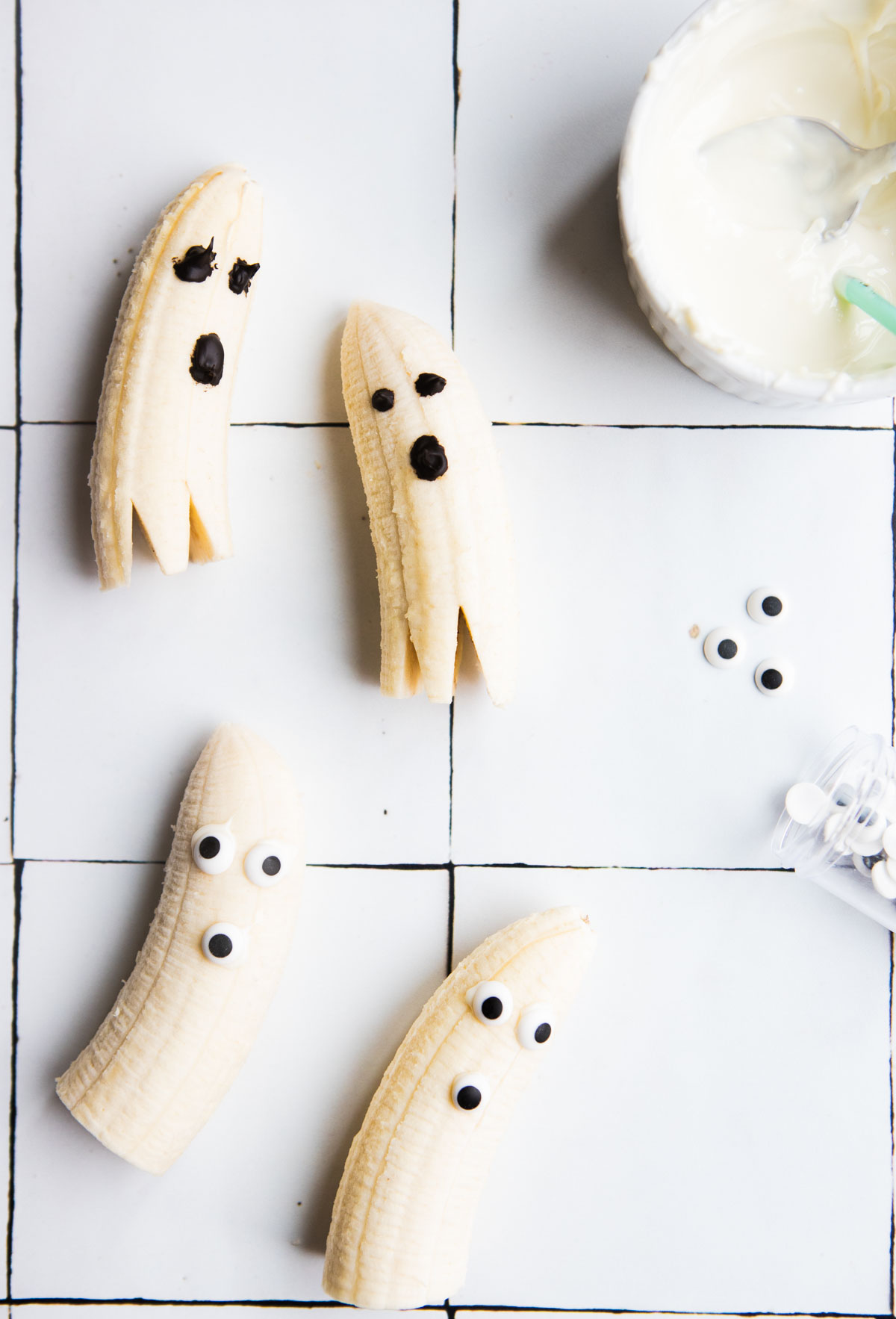 bananas with faces drawn on them