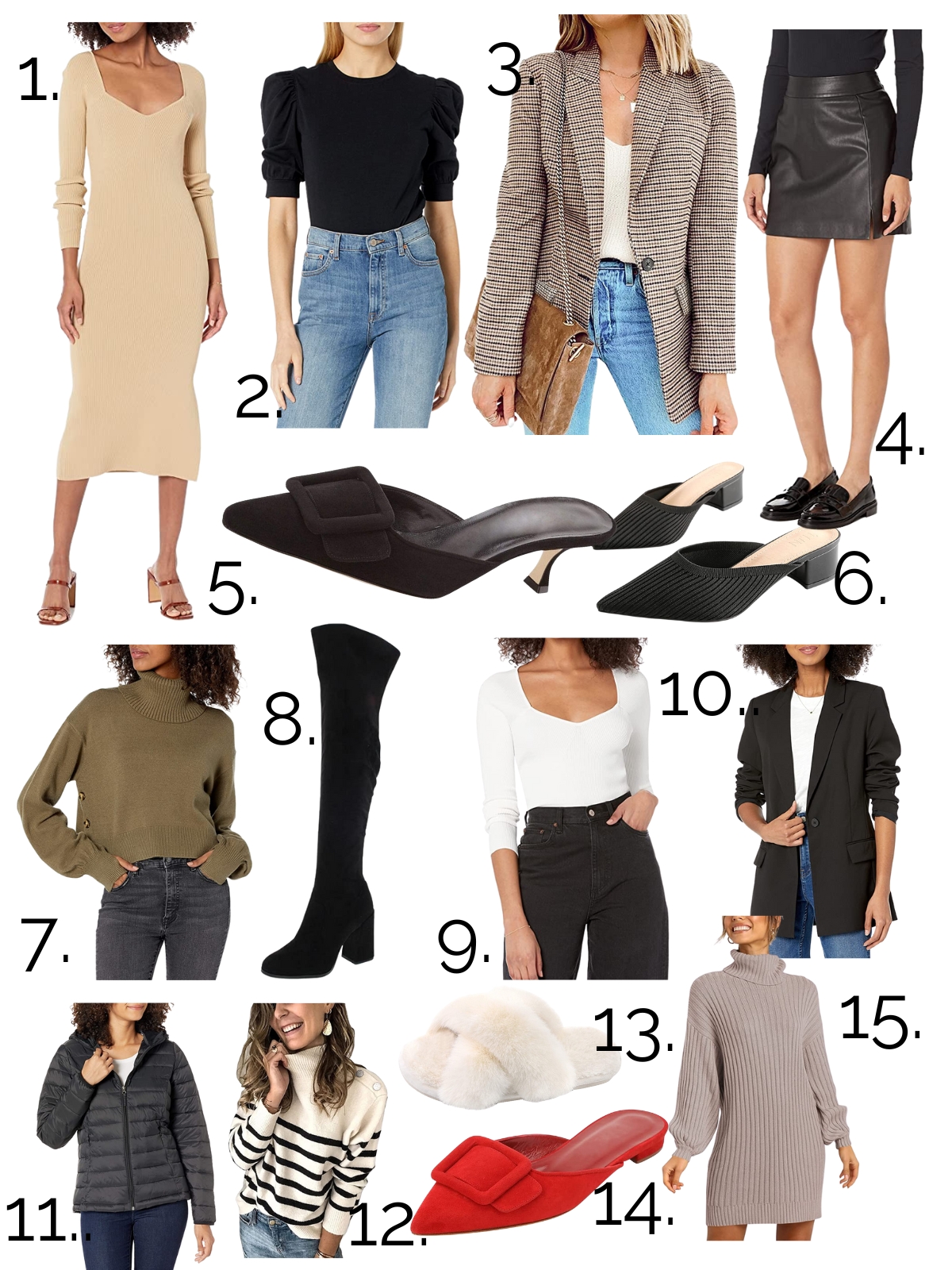 Fashion finds from Amazon pictures of dresses, shoes and sweaters