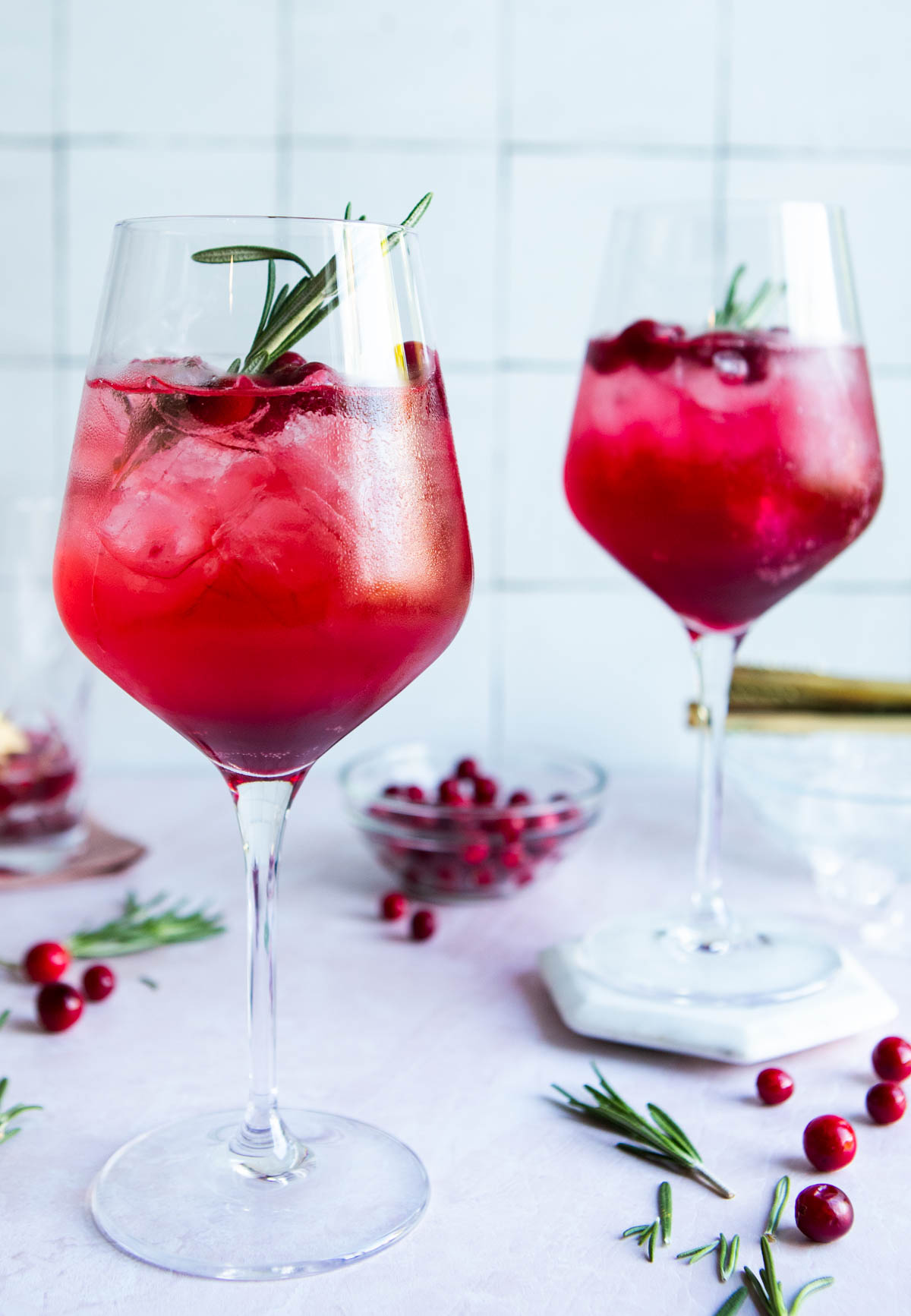 St Germain spritz Prosecco cranberry Christmas cocktail