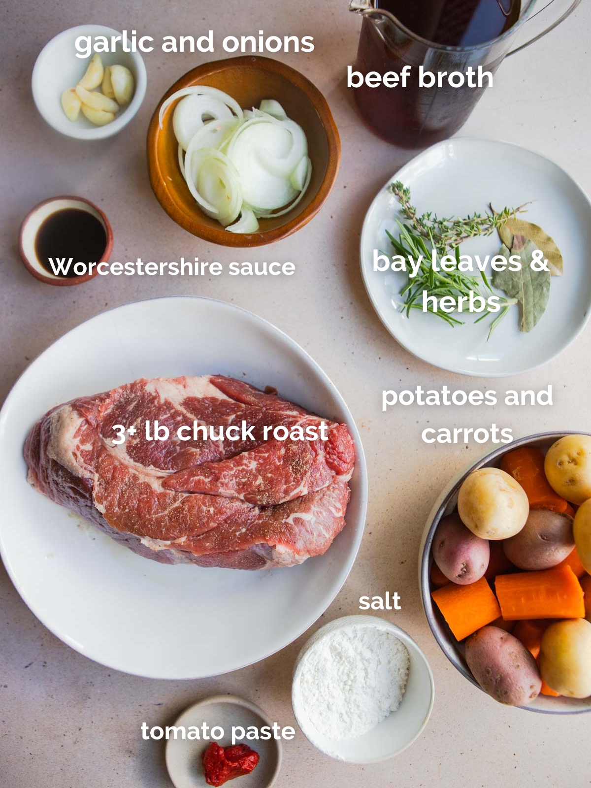 ingredients to make old fashioned pot roast