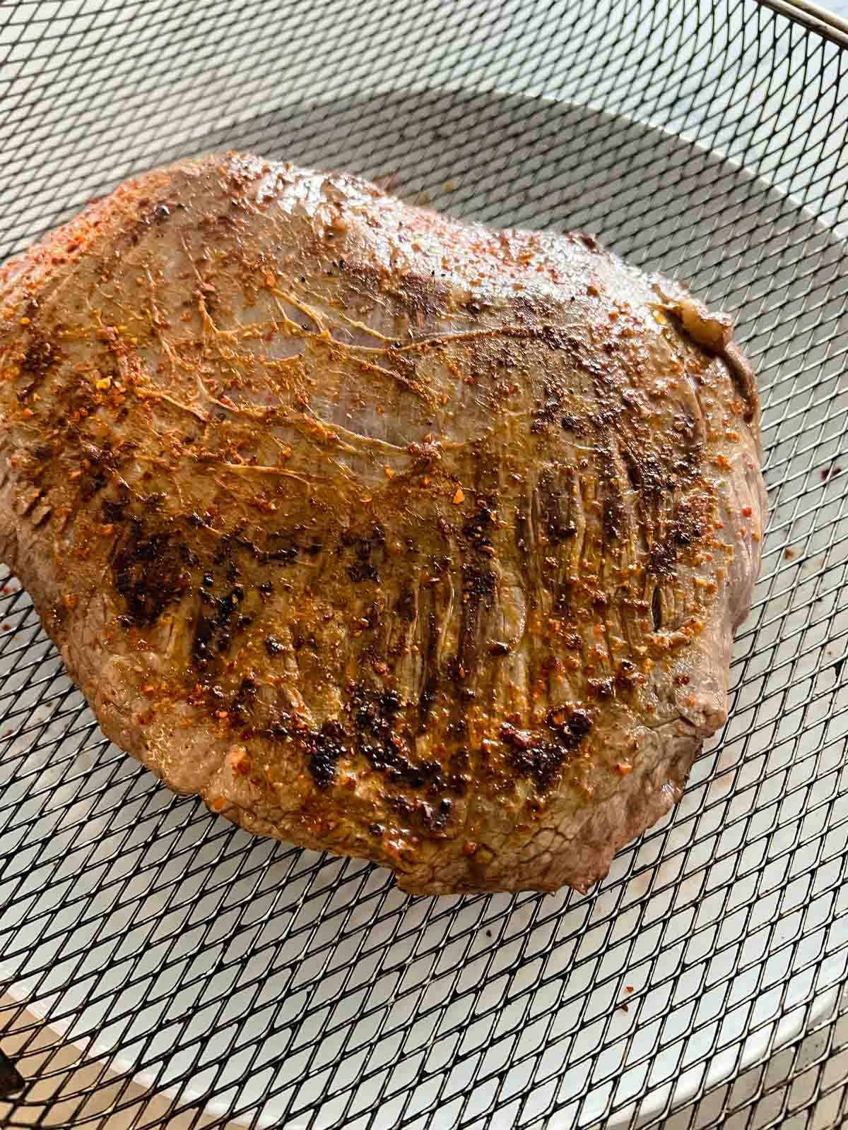 Air Fryer Flank Steak made with Simple Steak Dry Rub