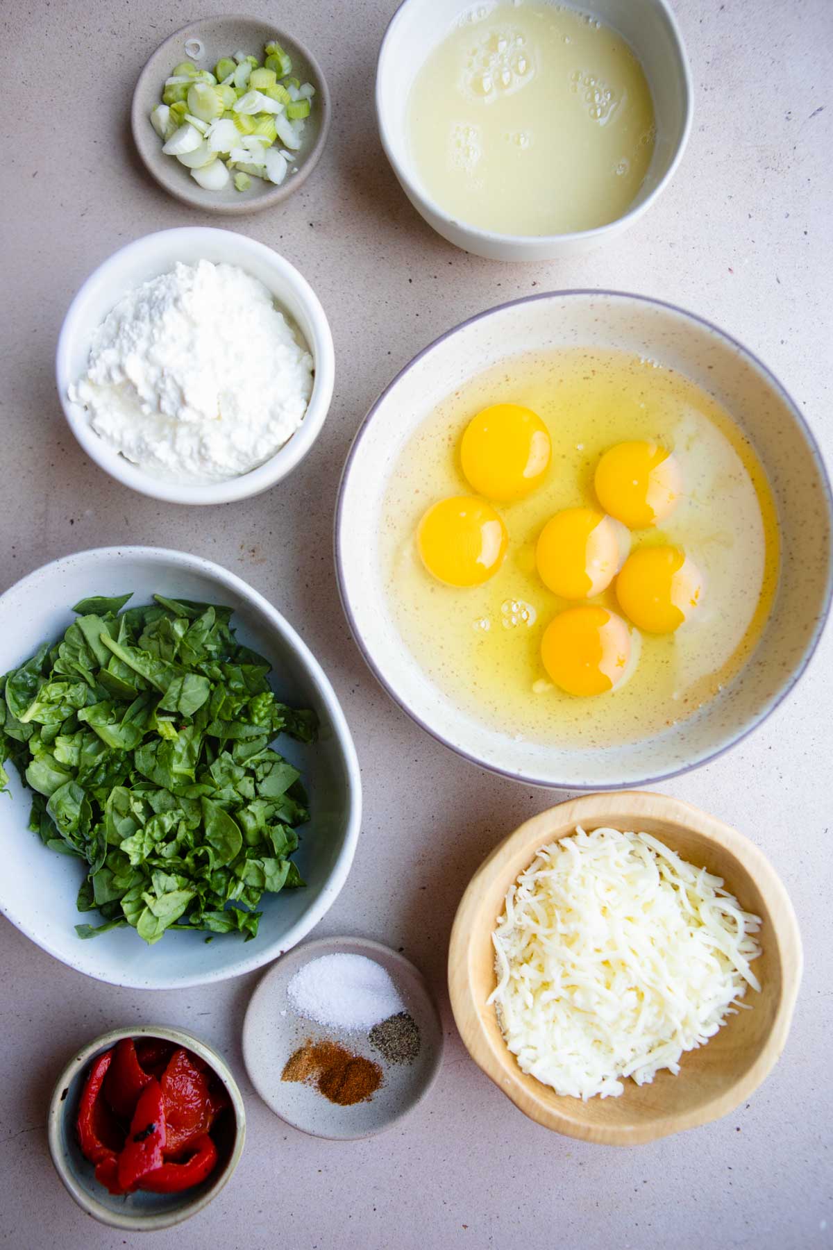 Ingredients shown are used to make soft egg bites.