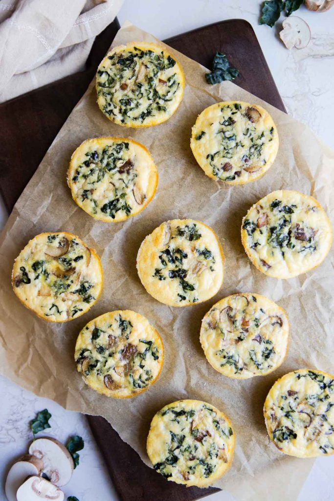 Baked Kale and Mushroom Egg Bites