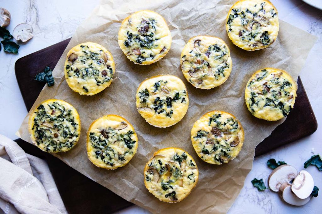 Baked Kale and Mushroom Egg Bites