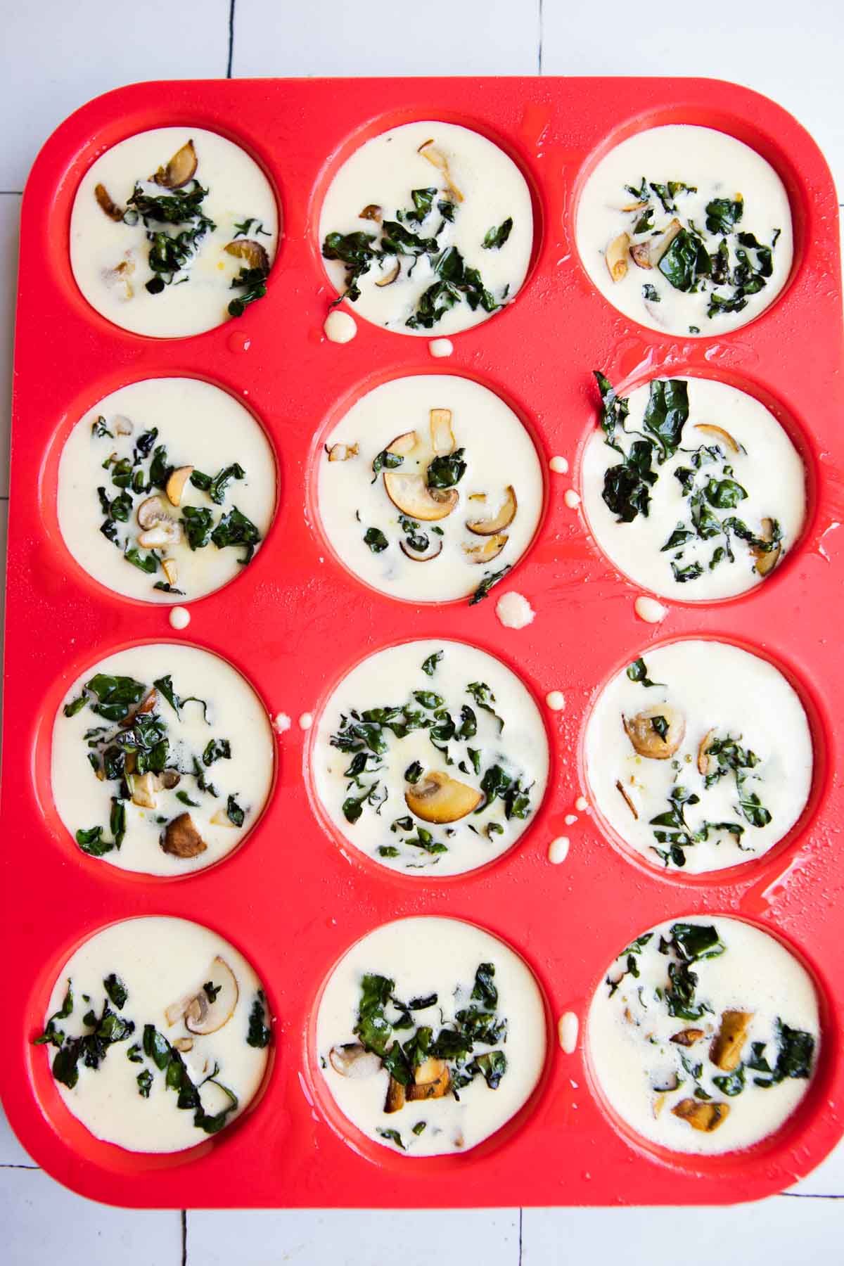Baked Kale and Mushroom Egg Bites