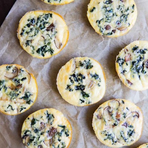 Baked Kale and Mushroom Egg Bites