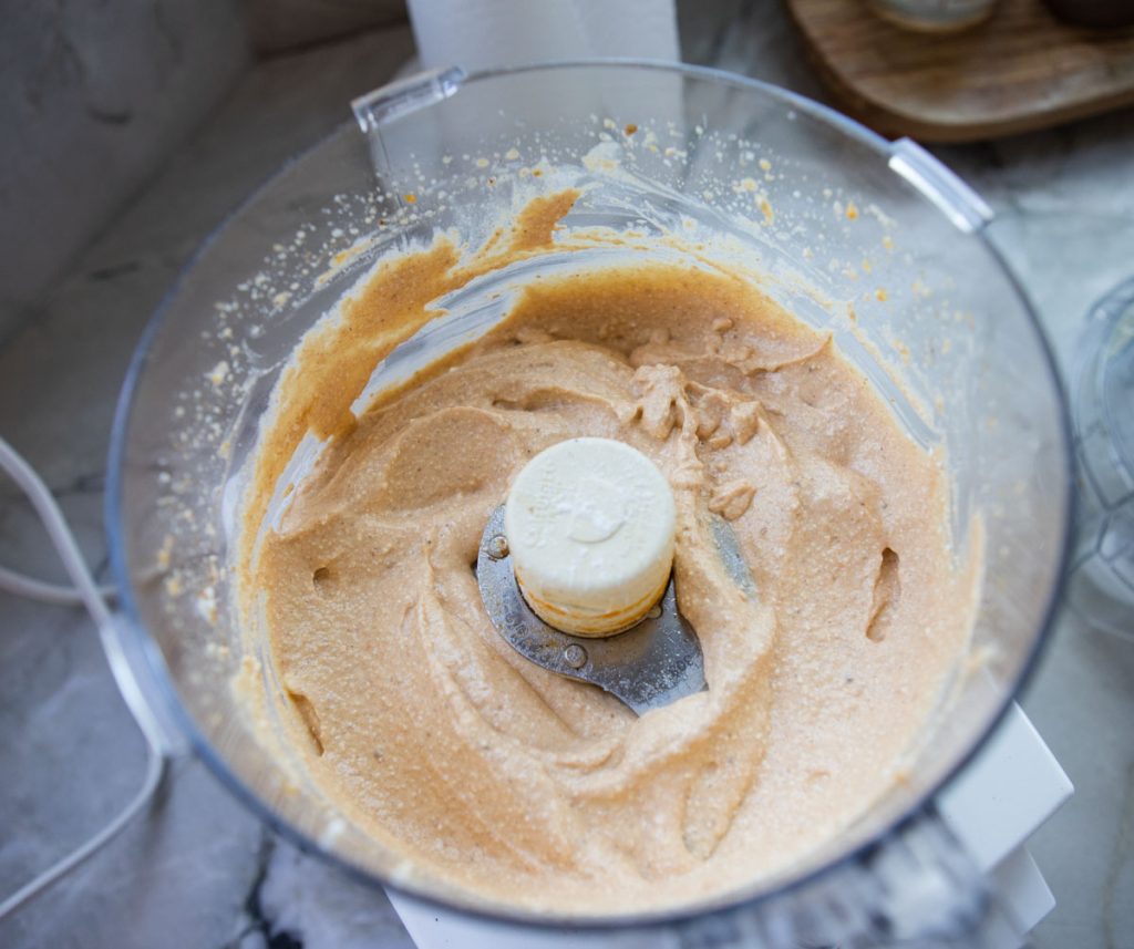 pumpkin fluff blended in a food processor