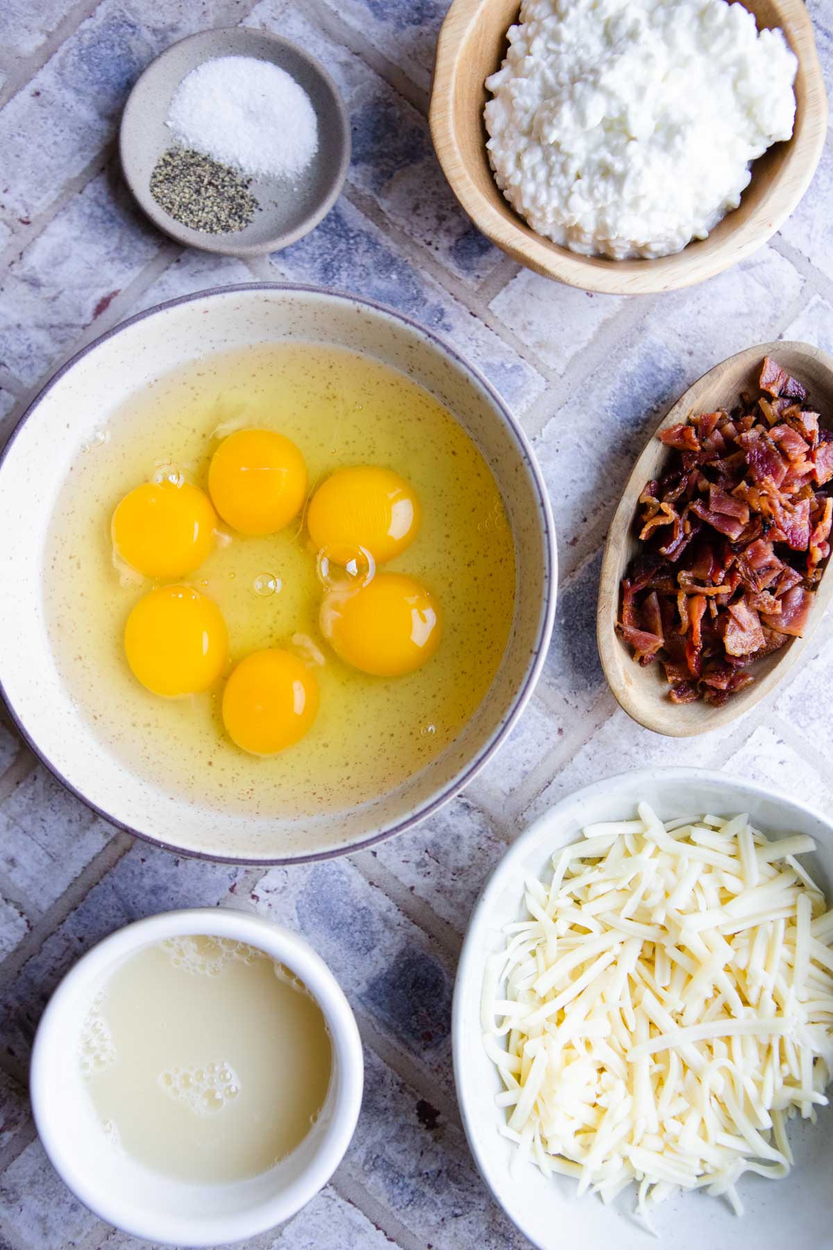 raw ingredients to make egg bites 