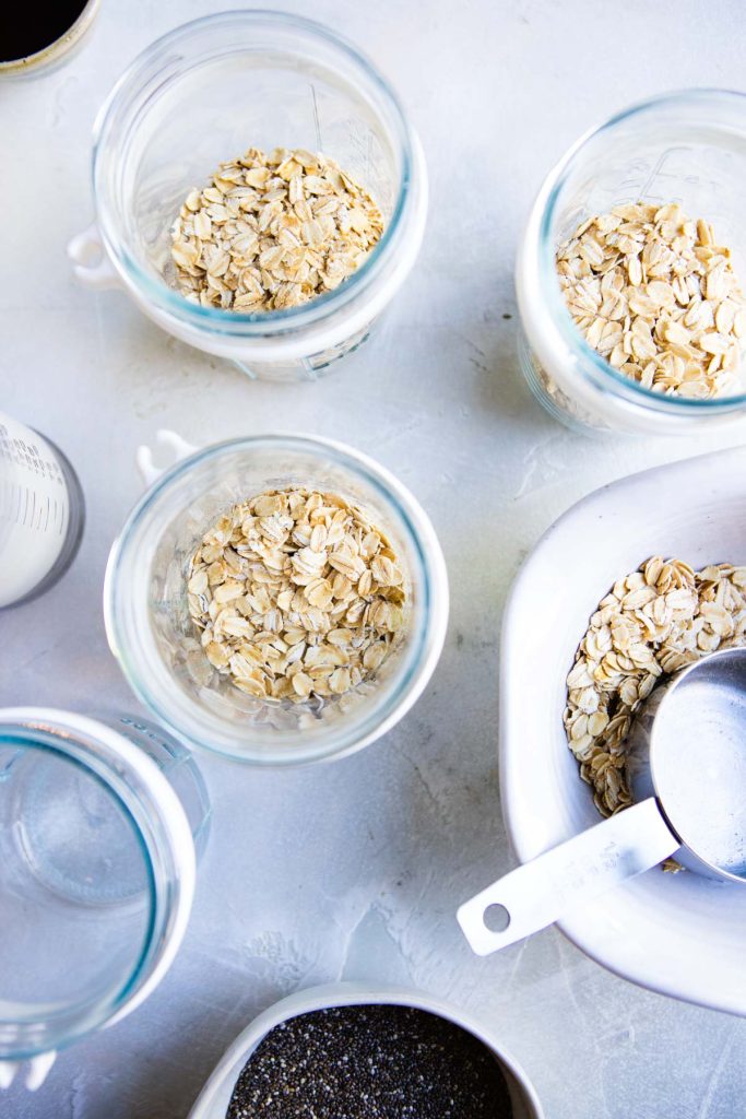 oats in mason jars