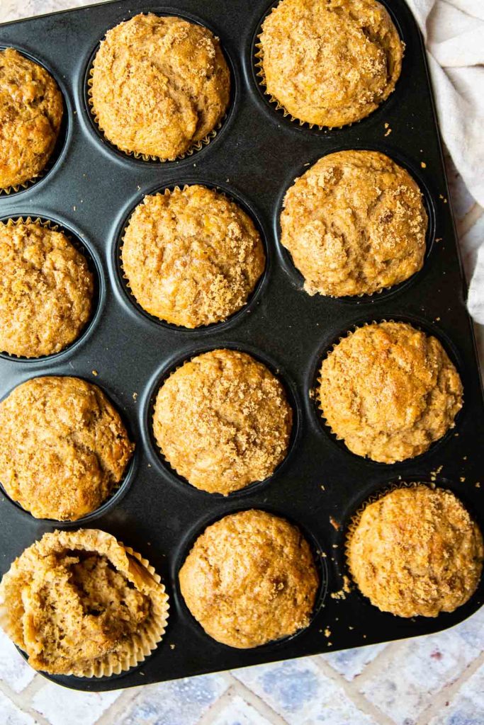 Baked banana protein muffins