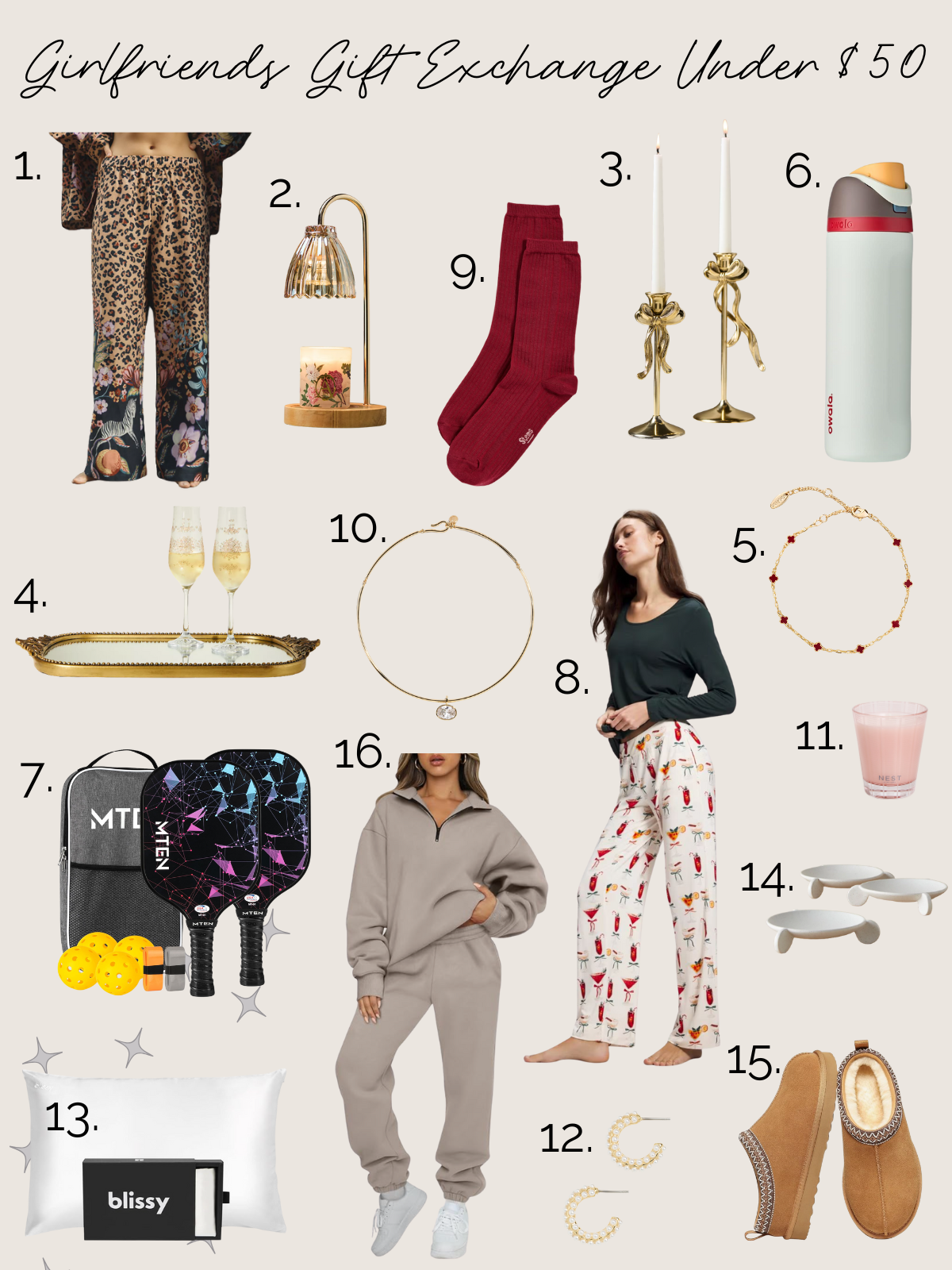 gift guide for women's gifts priced around $50