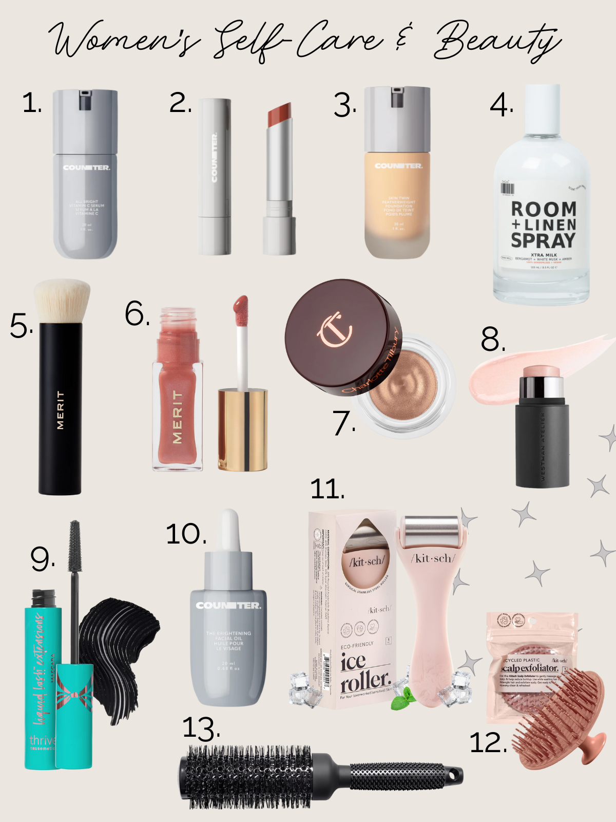 women's beauty products and self care products gift guide