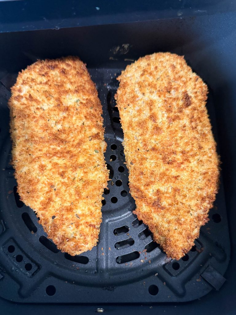 air fried breaded chicken cutlets
