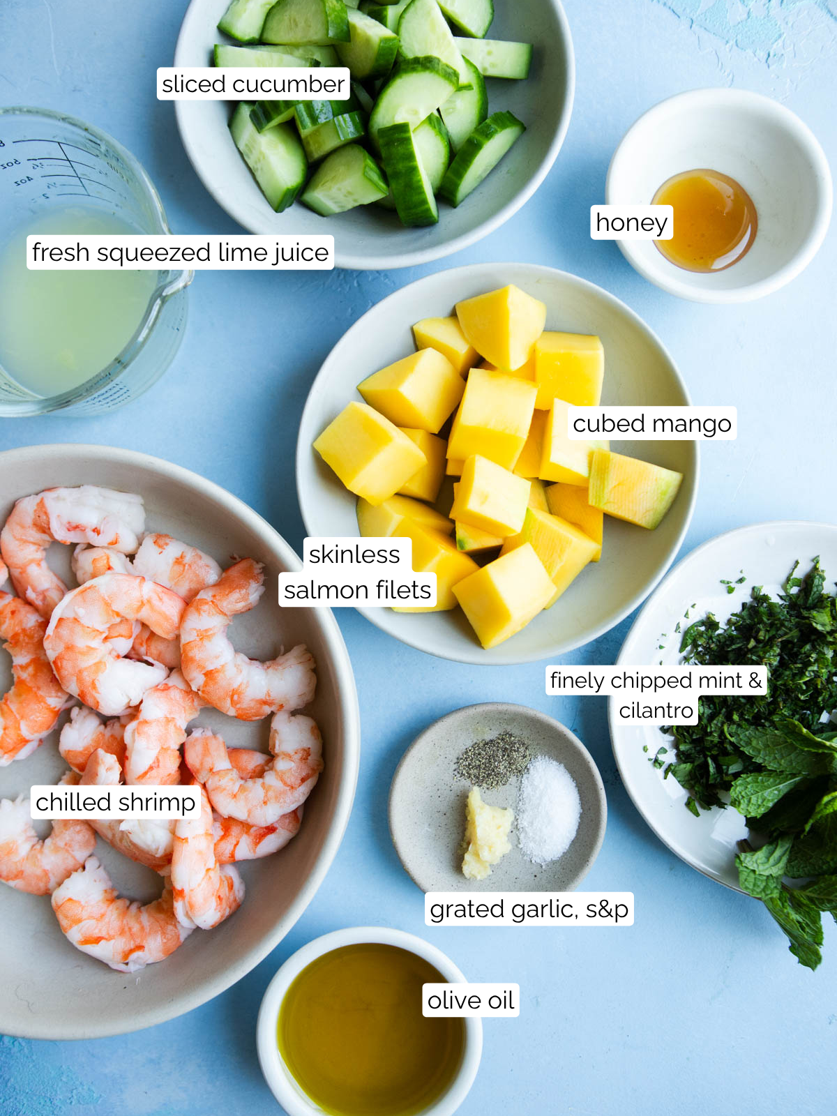 ingredients for cold shrimp appetizer