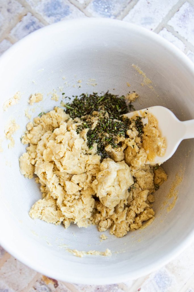 rosemary chopped and added to galette pastry dough