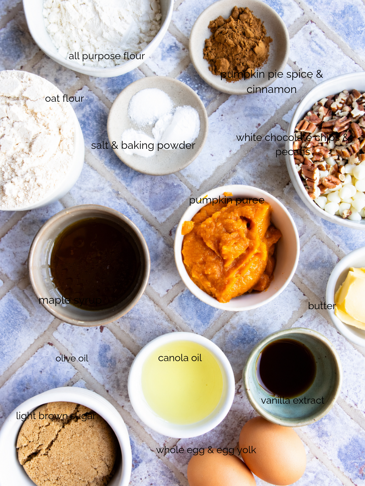 ingredients to make pumpkin blondies